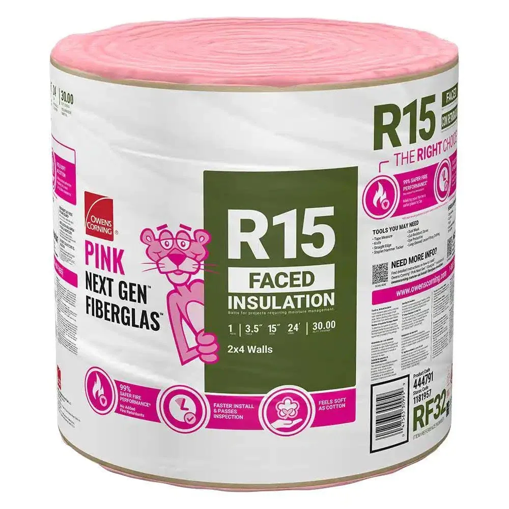 Faced Fiberglass Insulation Roll 15 In. X 24 Ft. **(Packed By Eagle Electronics)