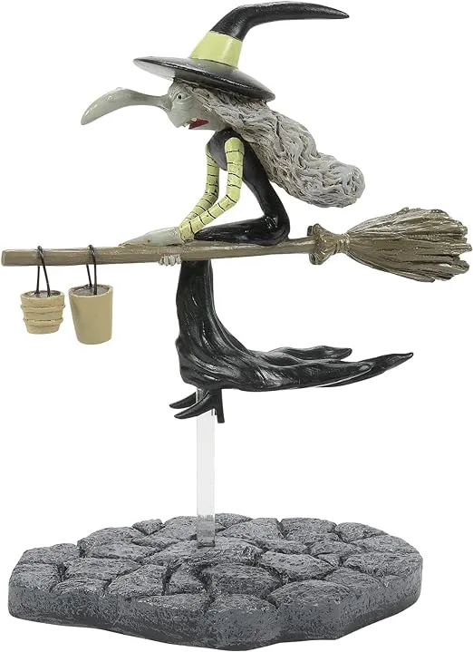 Department 56 Disney The Nightmare Before Christmas Village Accessories Helgamine The Witch Figurine, 4.9 Inch, Multicolor