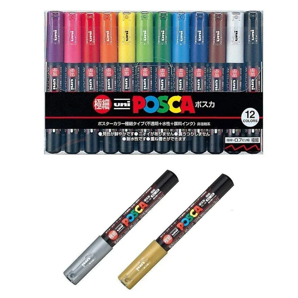 Mitsubishi Uni Posca PC1M8C Marker Pen 0.7mm/ 8 Colors