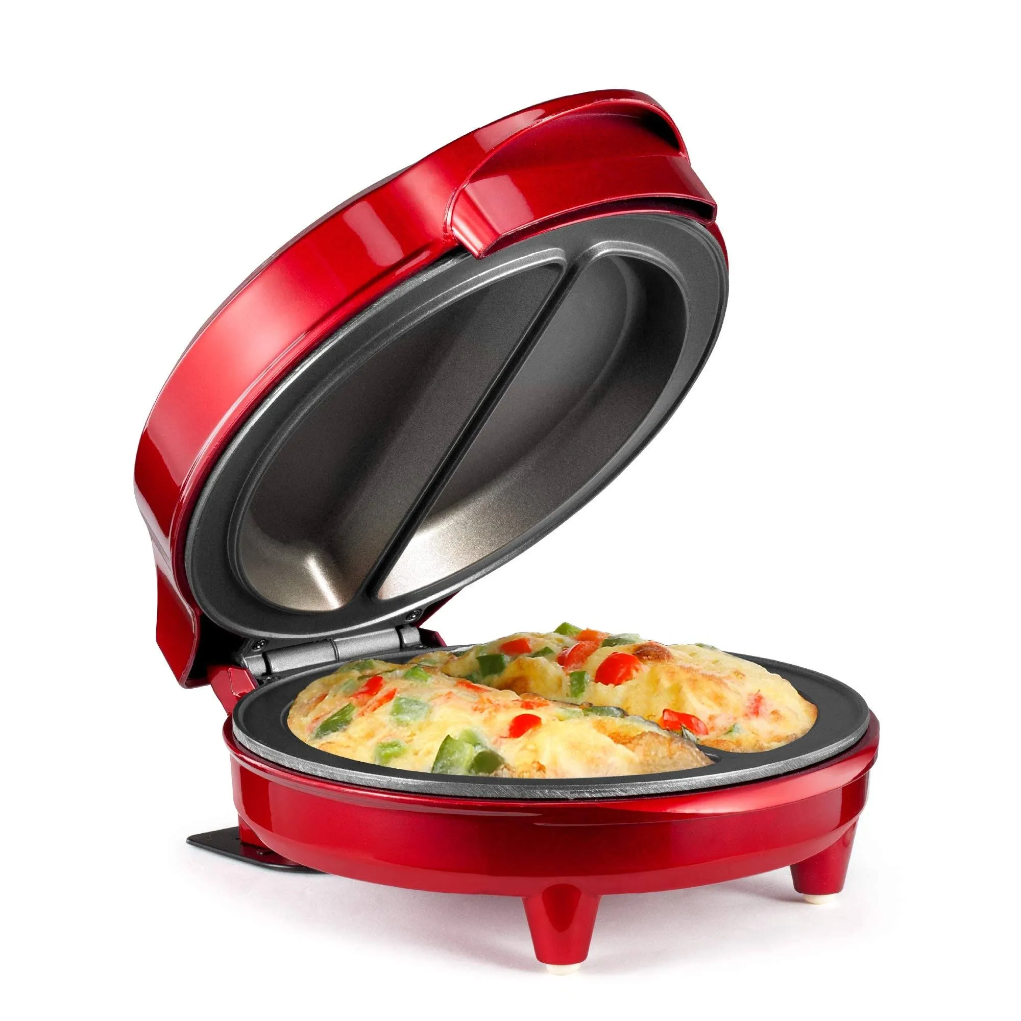 Holstein Housewares - Non-Stick Omelet & Frittata Maker, Black/Stainless Steel - Makes 2 Individual Portions Quick & Easy