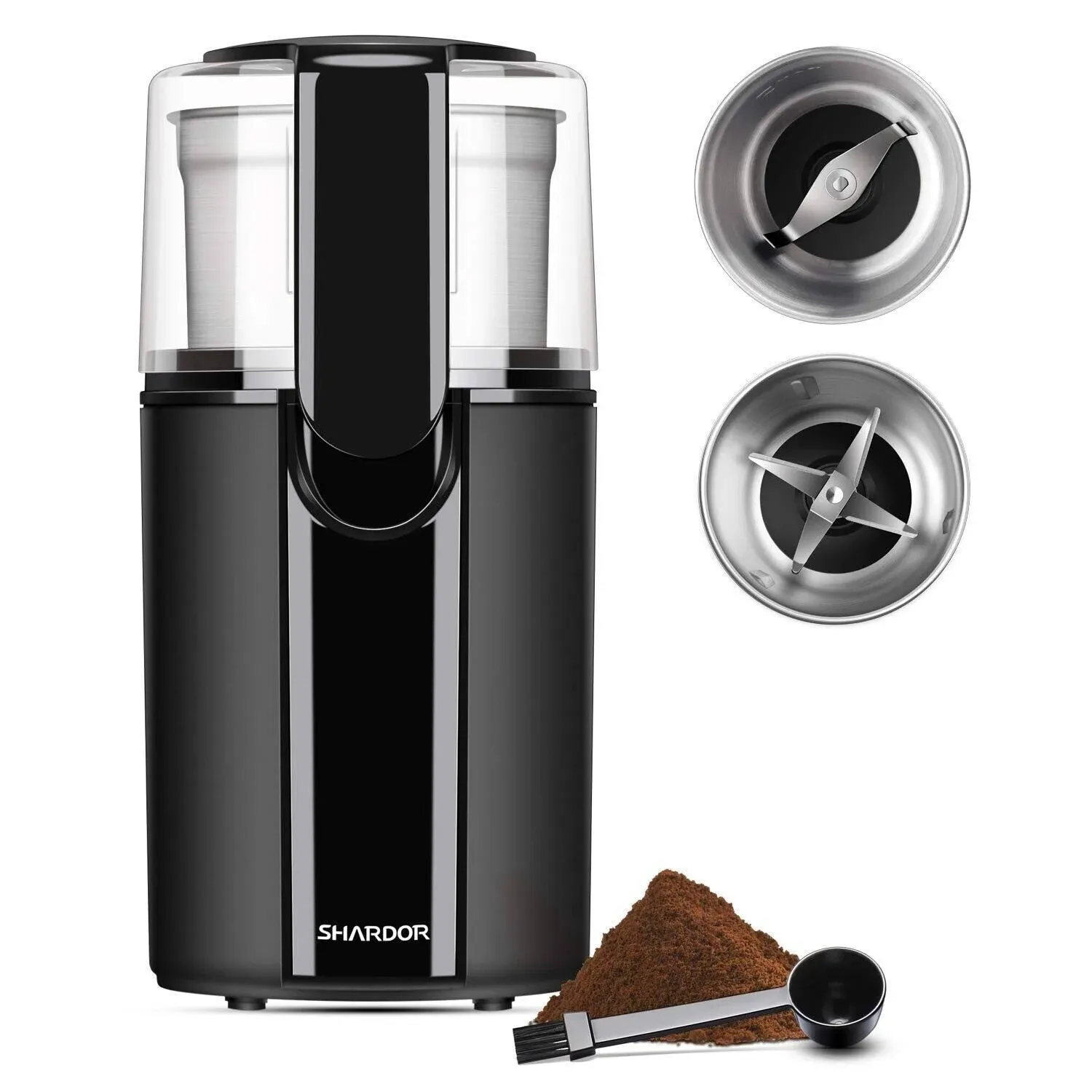 SHARDOR Super Silent Coffee Grinder Electric, Herb Grinder, Spice Grinder, Coffee Bean Grinder, Espresso Grinder with 1 Removable Stainless Steel Bowl