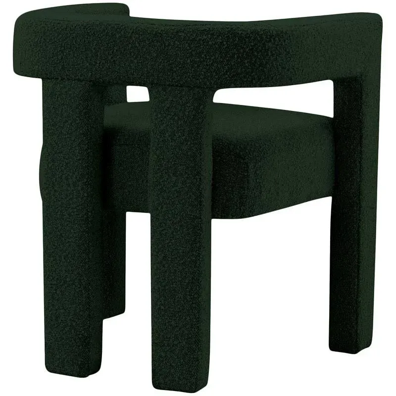 Maklaine Contemporary Boucle Accent Dining Chair in Green