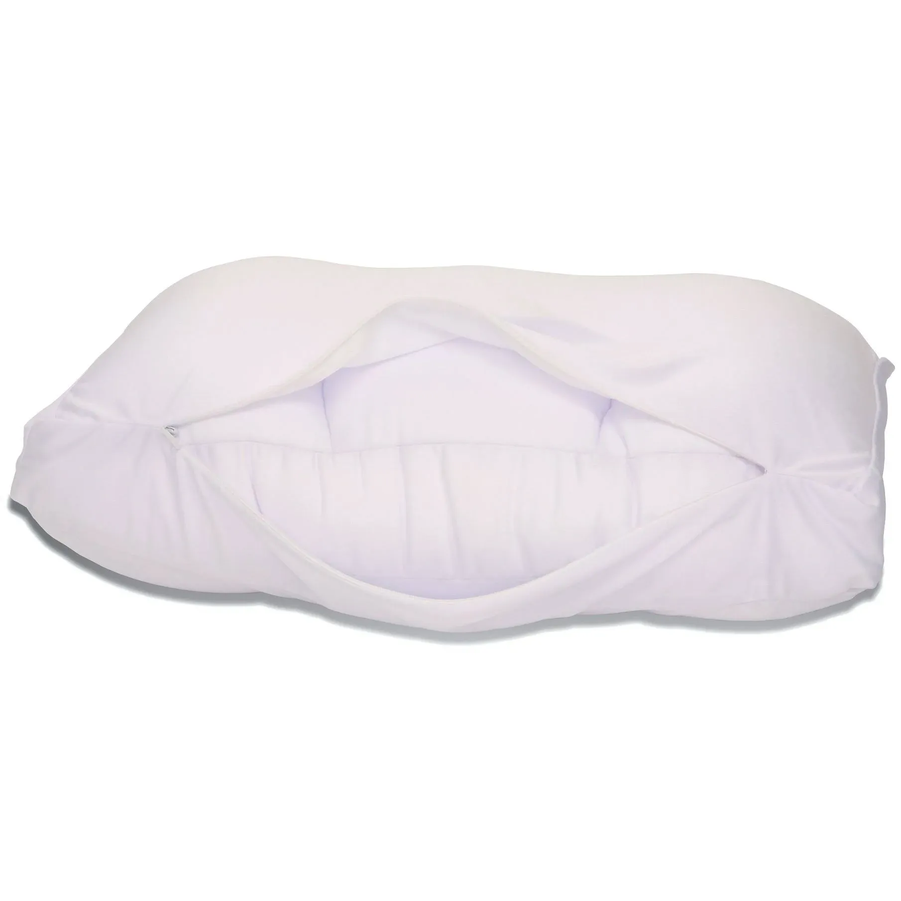 Cover Only for Microbead Cloud Bed-Pillow, Blend-Unique Design Adjusts Shape-Pillowcases Only, Medium, White - (21L x 14W x 5.5H), For Medium Pillow