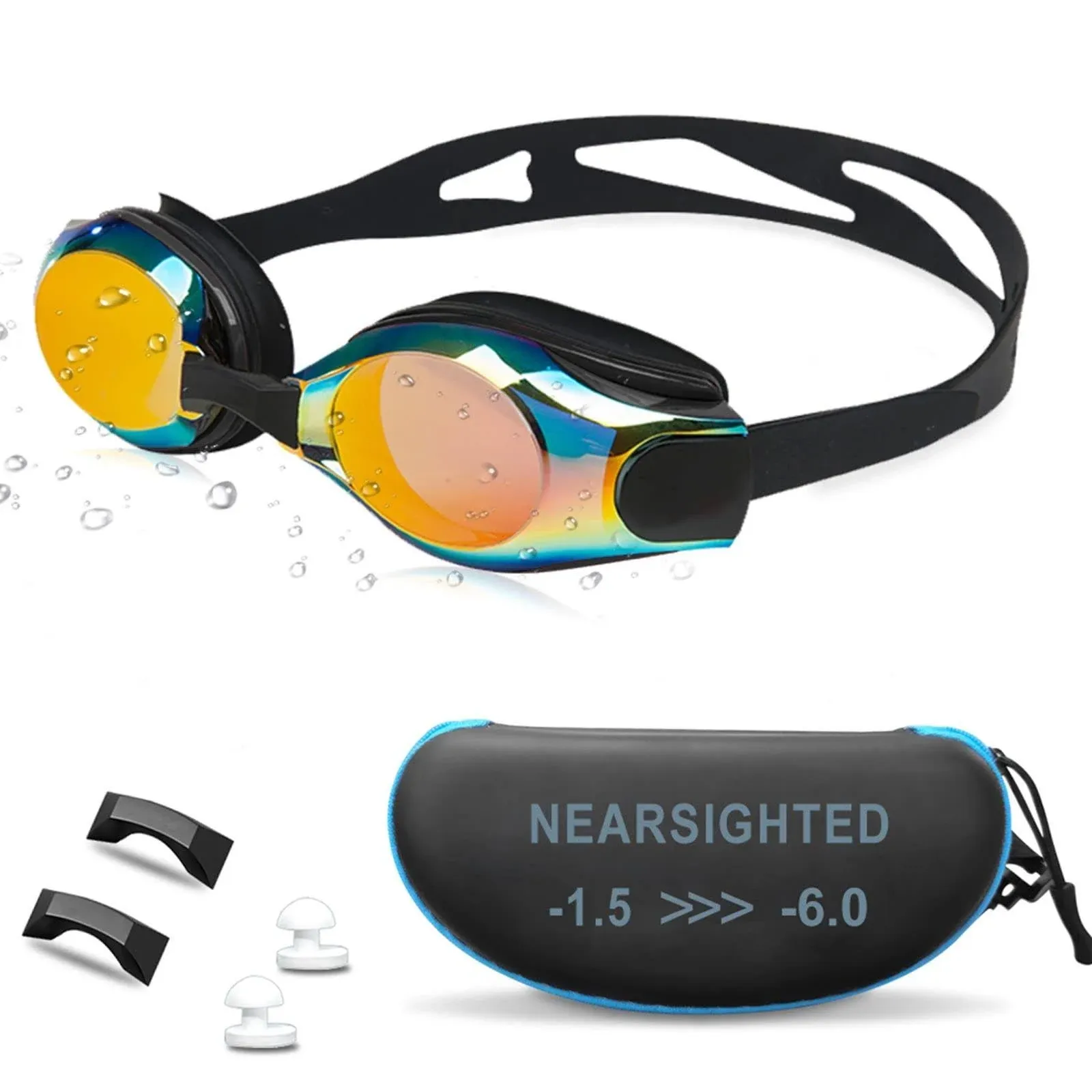 AIKOTOO Nearsighted Swim Goggles, Shortsighted Swimming Goggles