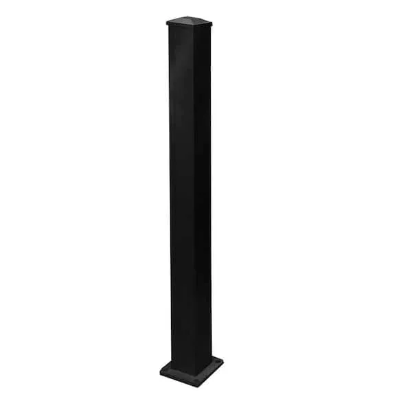 Weatherables Aluminum Railing Post Kit – Aluminum Post Kit for Arlington, Georgetown, and Cornell Railing Kits, Made with Durable Black Textured Powder-Coat Finish (3 in. x 3 in. x 39 in.)