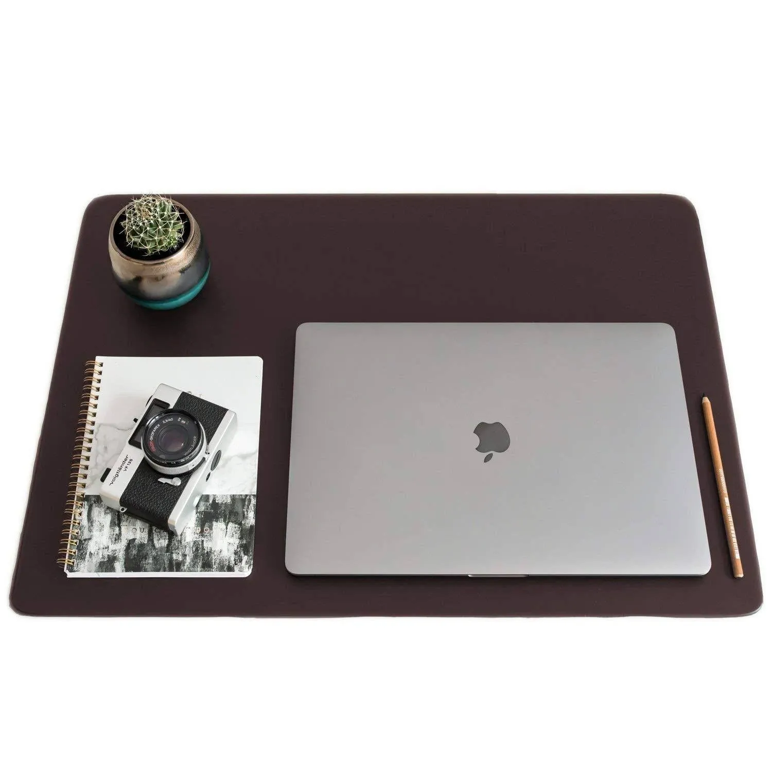 ZBRANDS // Leather Smooth Desk Mat Pad Blotter Protector 24" x 17", Midnight Black, Extended Non-Slip Rectangular, Laptop Keyboard Mouse Pad