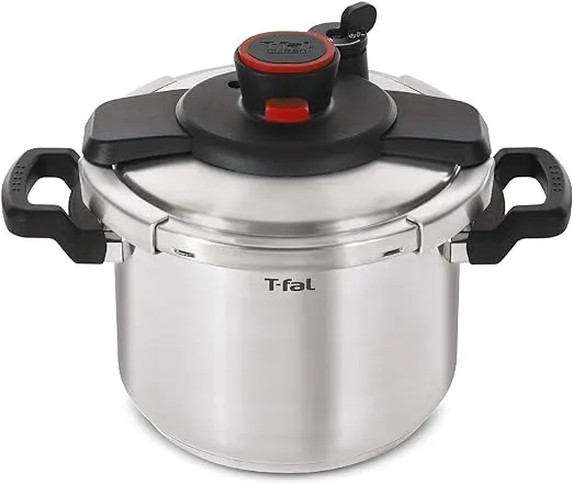 T-fal Clipso Stainless Steel Pressure Cooker 8 Quart Induction Cookware, Pots and Pans, Dishwasher Safe SilverT-fal Clipso Stainless Steel Pressure Cooker 8 Quart Ind…