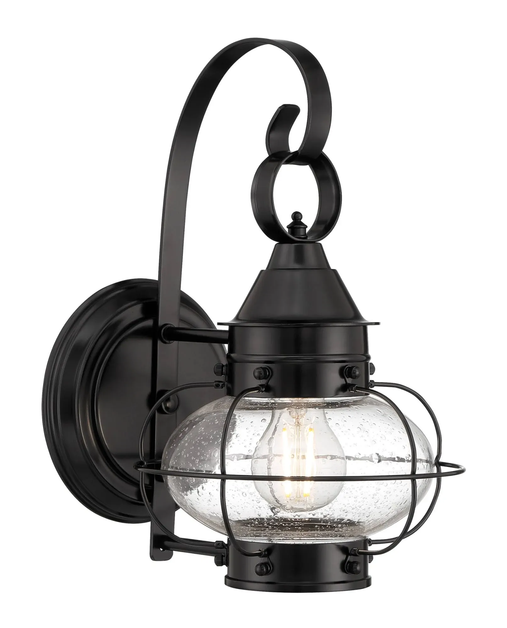 Norwell Lighting Cottage Onion Outdoor Wall Light, Black, 1323-BL-SE