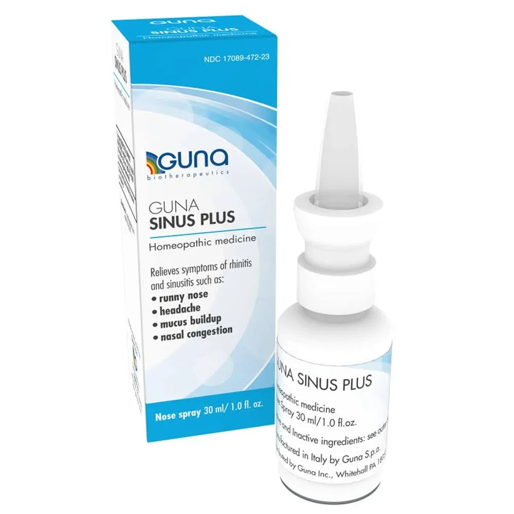 Guna Sinus Plus Homeopathic Sinus Relief Medicine for Runny Nose, Congestion, Sinusitis, Headache, Non-Drowsy - 1 Ounce Nose Spray