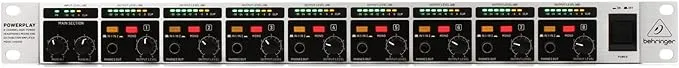 Behringer - Powerplay HA8000 V2 8-Channel High-Power Headphones Mixing and Distribution Amplifier - Stainless Steel