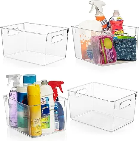 ClearSpace Plastic Storage Bins – Perfect Kitchen Organization or Pantry Storage – Fridge Organizer, Pantry Organization and Storage Bins, Cabinet Organizers