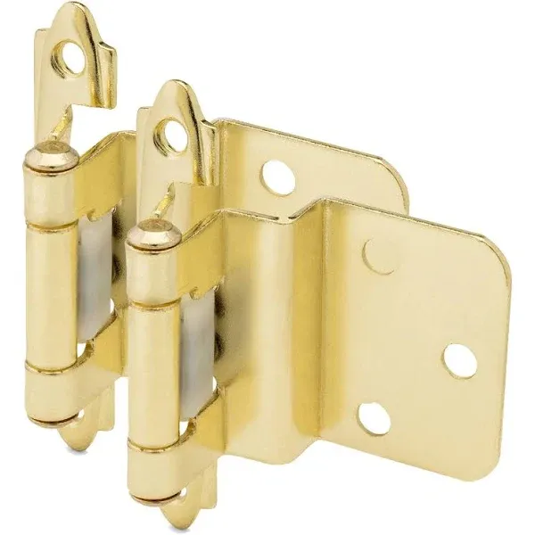 10 Pair Pack - Cosmas 15628-BB Brushed Brass Cabinet Hinges 3/8" Inset (Pair) [15628-BB]