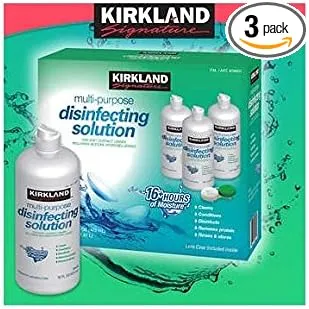 Kirkland Signature Multi-Purpose Sterile Solution for Any Soft Contact Lens, 16 Fl Oz (Pack of 3)