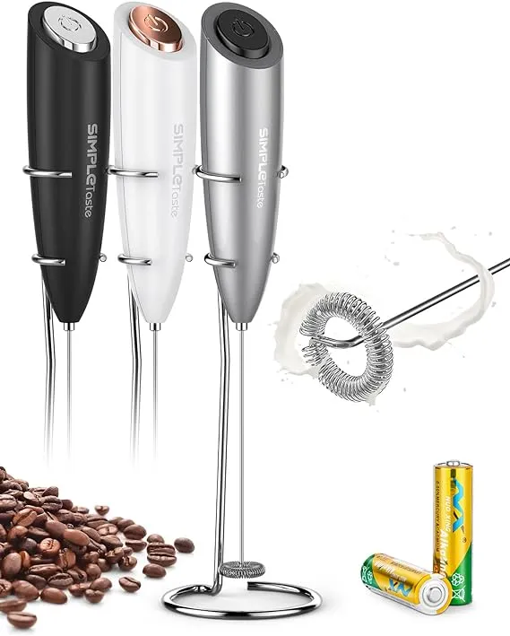 Simpletaste Milk Frother Handheld Battery Operated Electric Foam Maker, Drink Mi