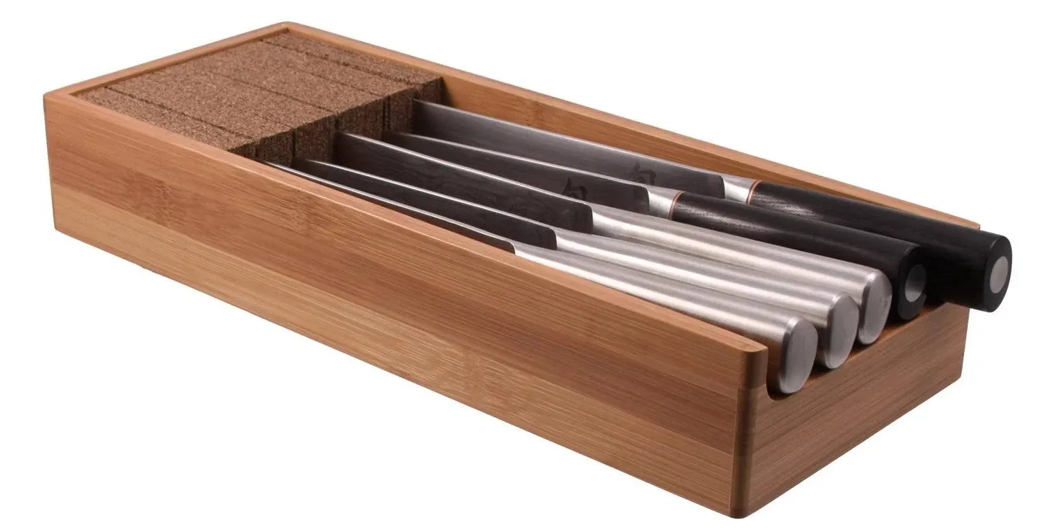 KNIFEdock - In-Drawer Kitchen Knife Storage - The Cork Composite Material Never