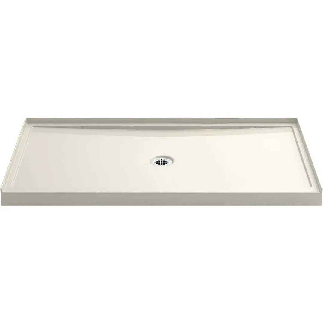 Rely 60" x 34" Rectangular Shower Base with Single Threshold and Center Drain