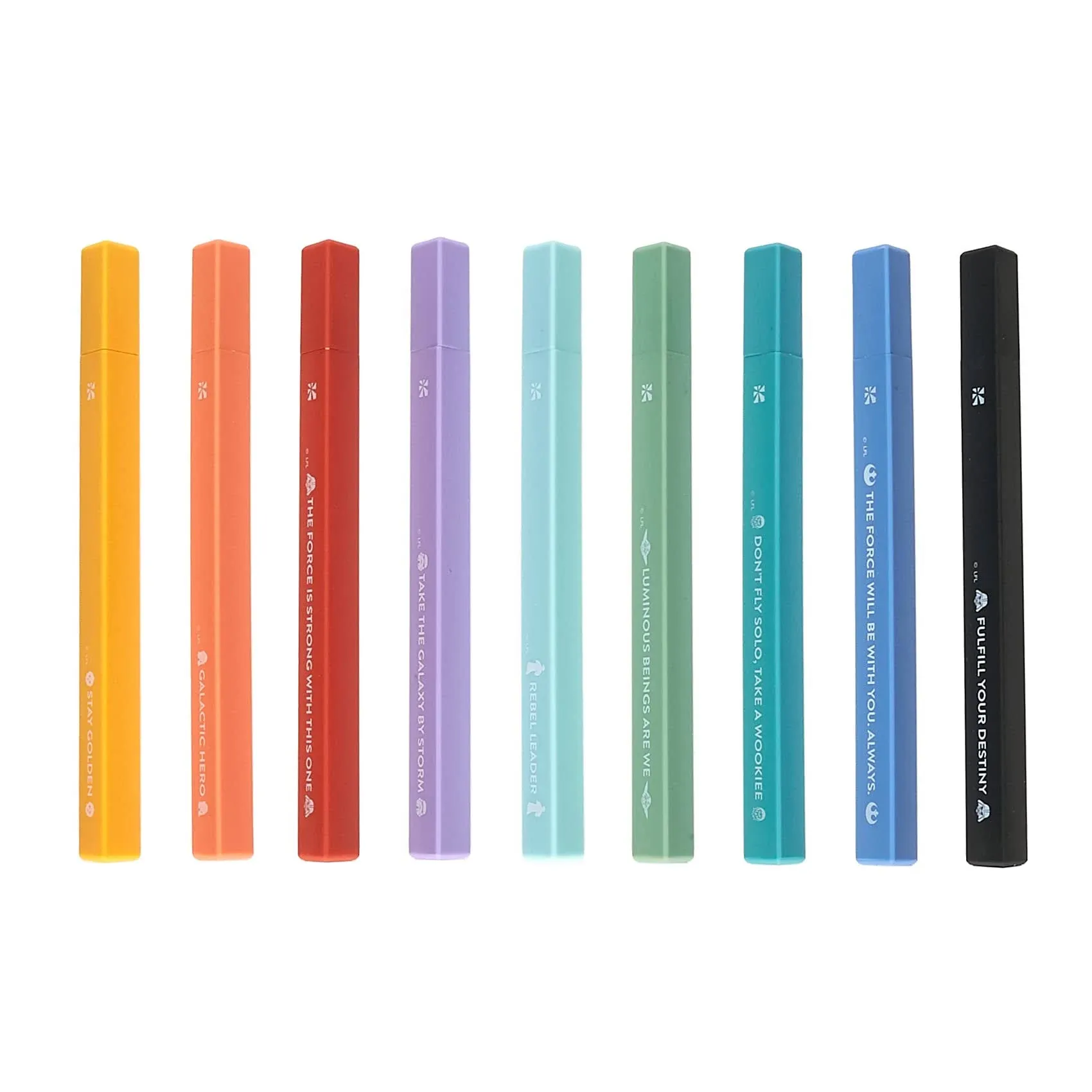 Erin Condren 9-pack Triangular Stackable Ballpoint Pens - Understated and On-Trend Star Wars Design. Smooth Writing with Ballpoint Tip and Black Ink