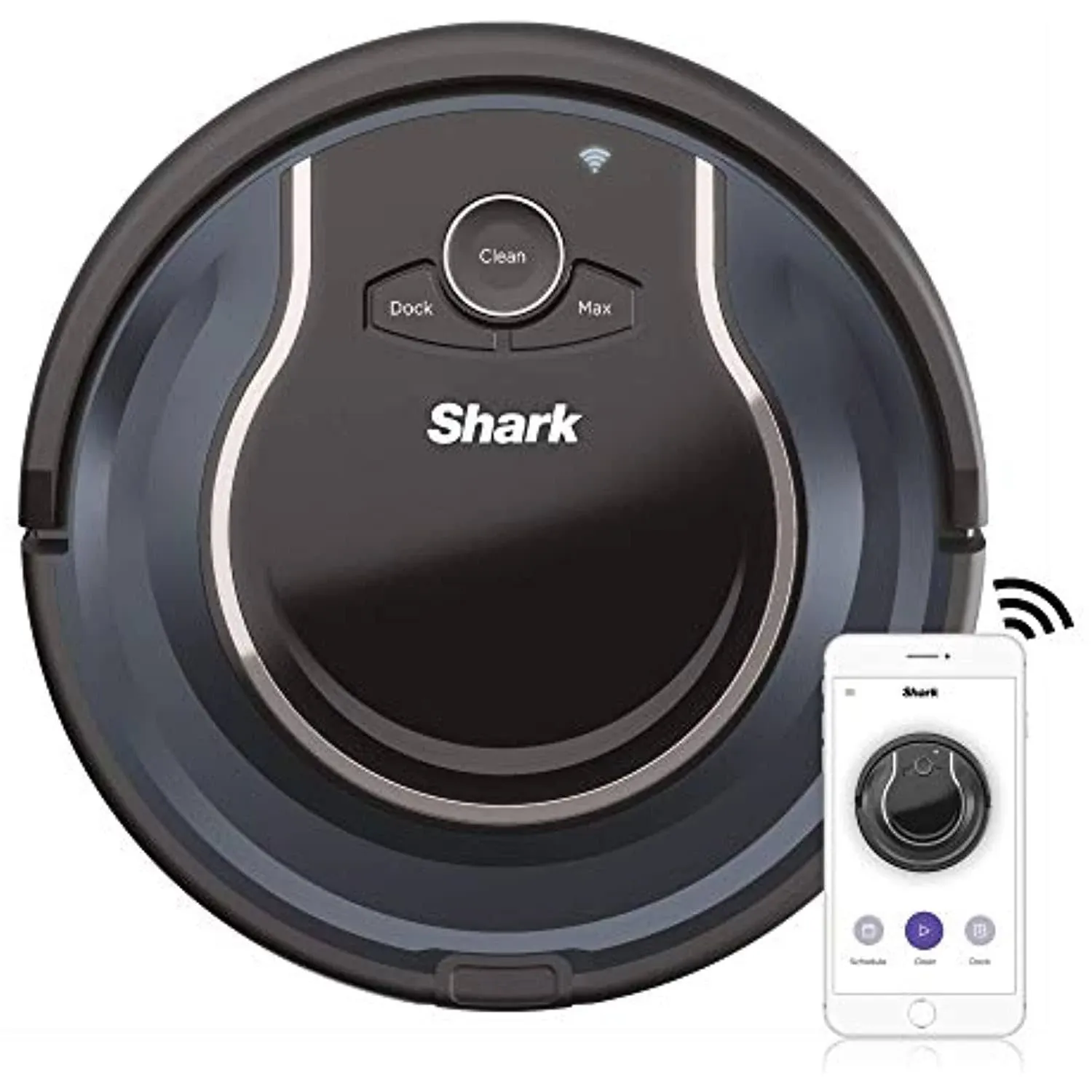 Shark Ion Robot App-Controlled Robot Vacuum, RV761 - Black/Navy Blue (Renewed)