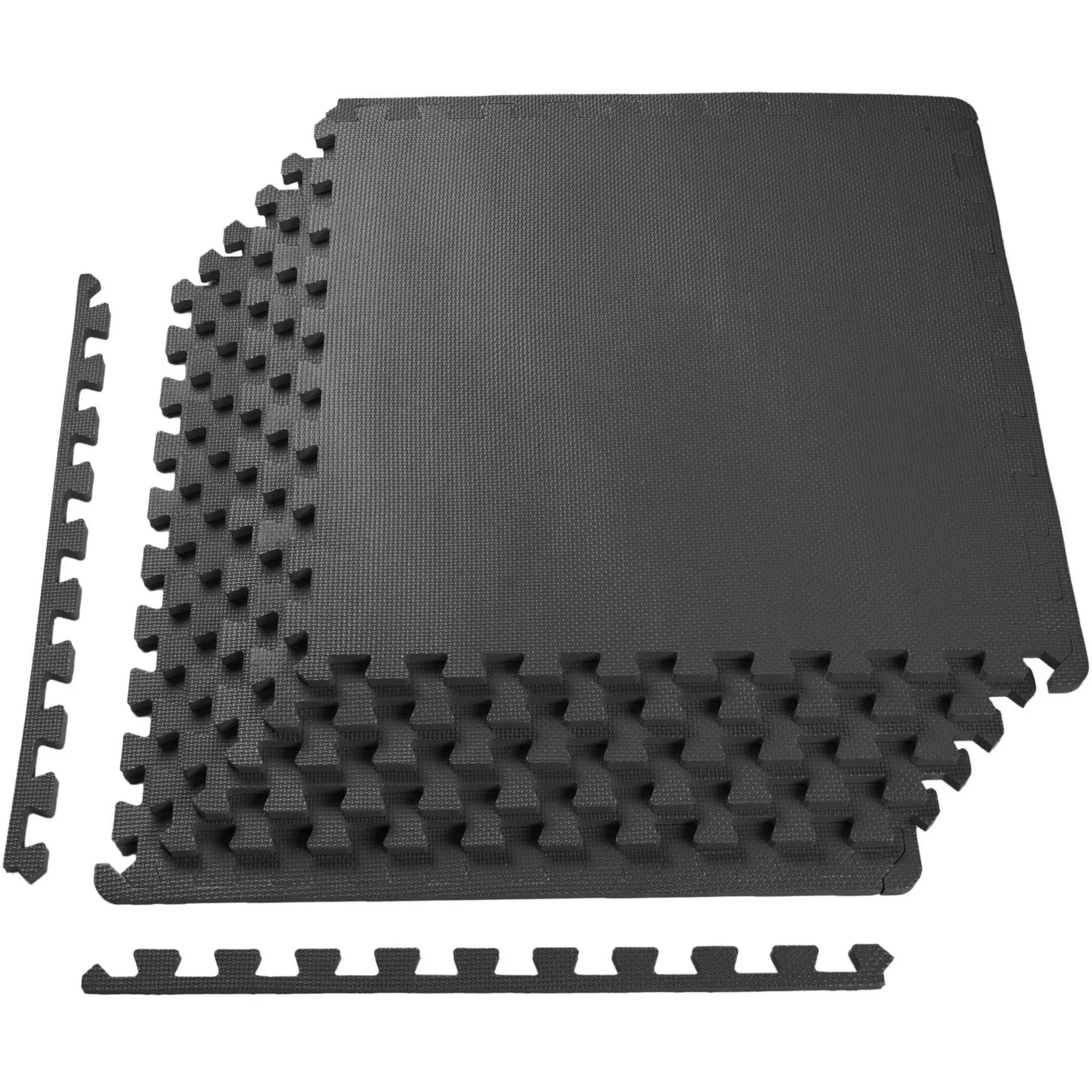 24 Sq Ft Interlocking EVA Foam Exercise Mat Tiles, Black