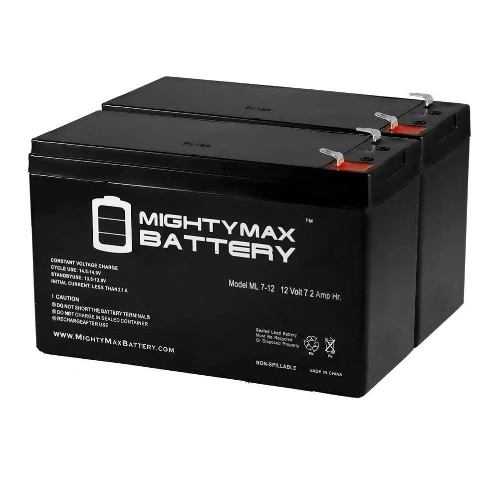 Mighty Max Battery 12V 7Ah SLA Battery Replacement for Ghost Controls AXBT - 2 Pack