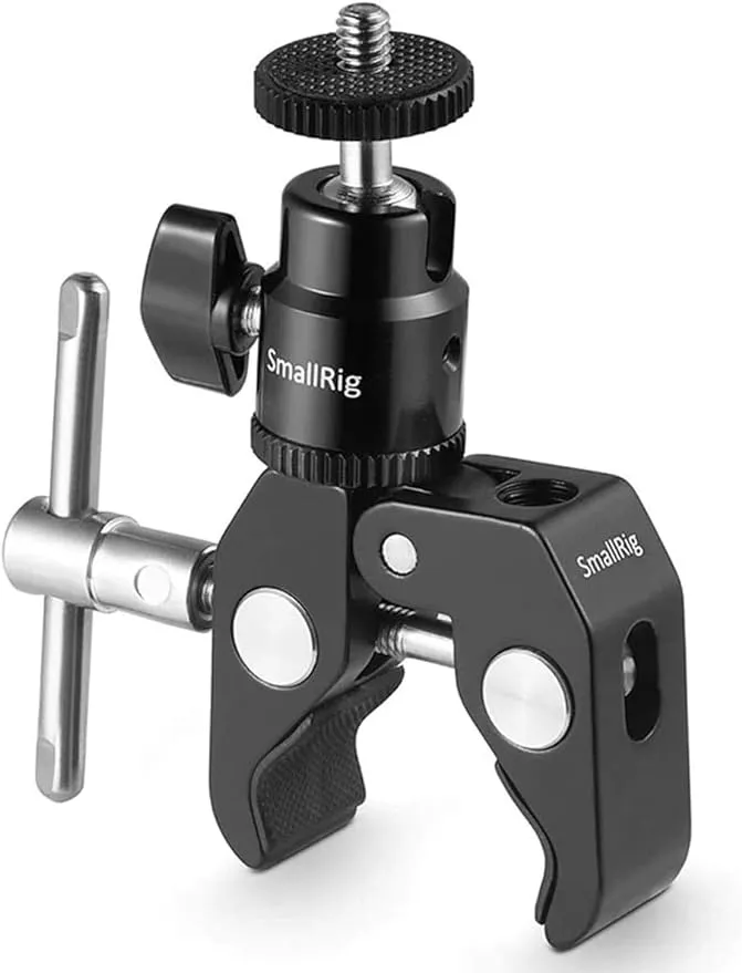 SmallRig Super Clamp Mount with Mini Ball Head Mount Hot Shoe Adapter