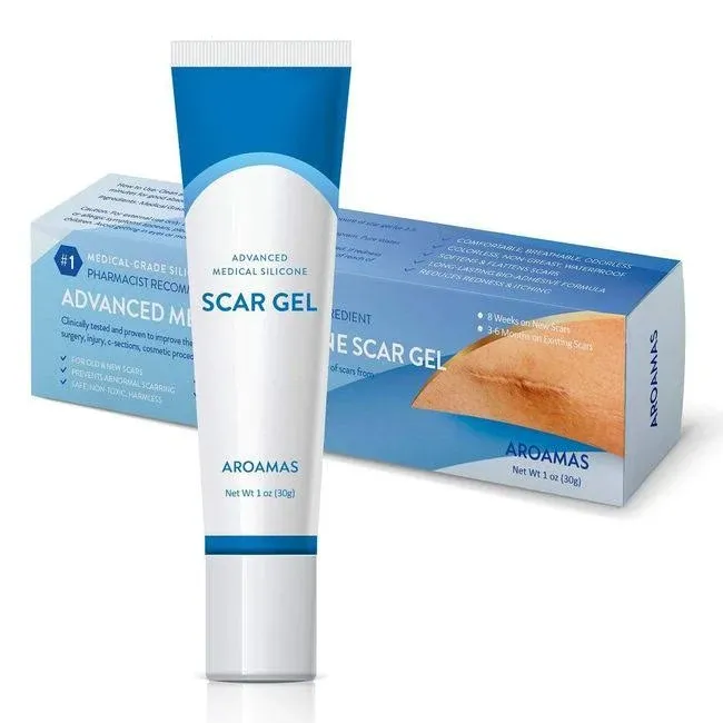 Aroamas Advanced Scar Gel Medical Grade Silicone Face,Body,Stre<wbr/>tch Marks Sealed