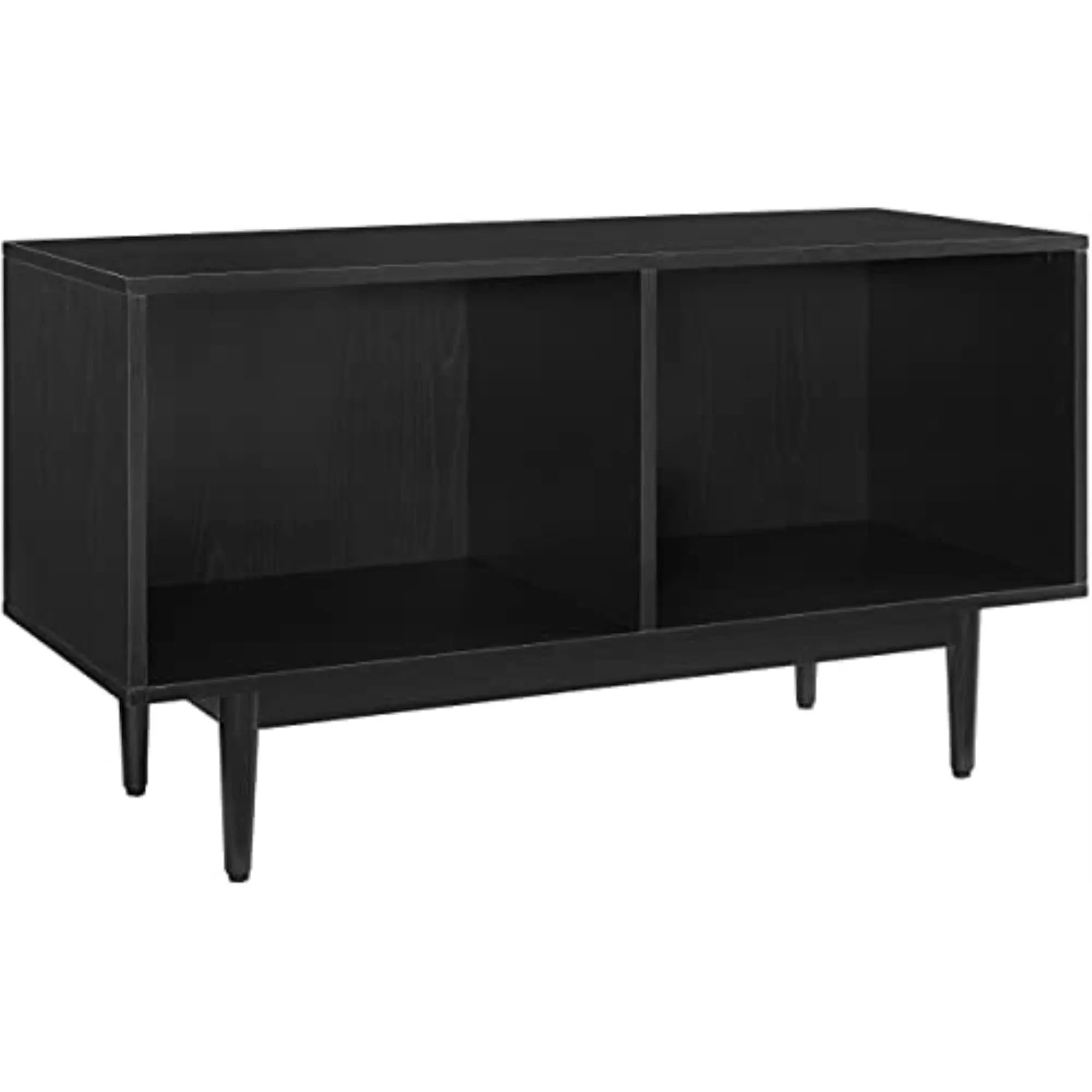 Crosley Furniture Liam Medium Vinyl Record Storage TV Stand and Entertainment Center, Media Console, Black