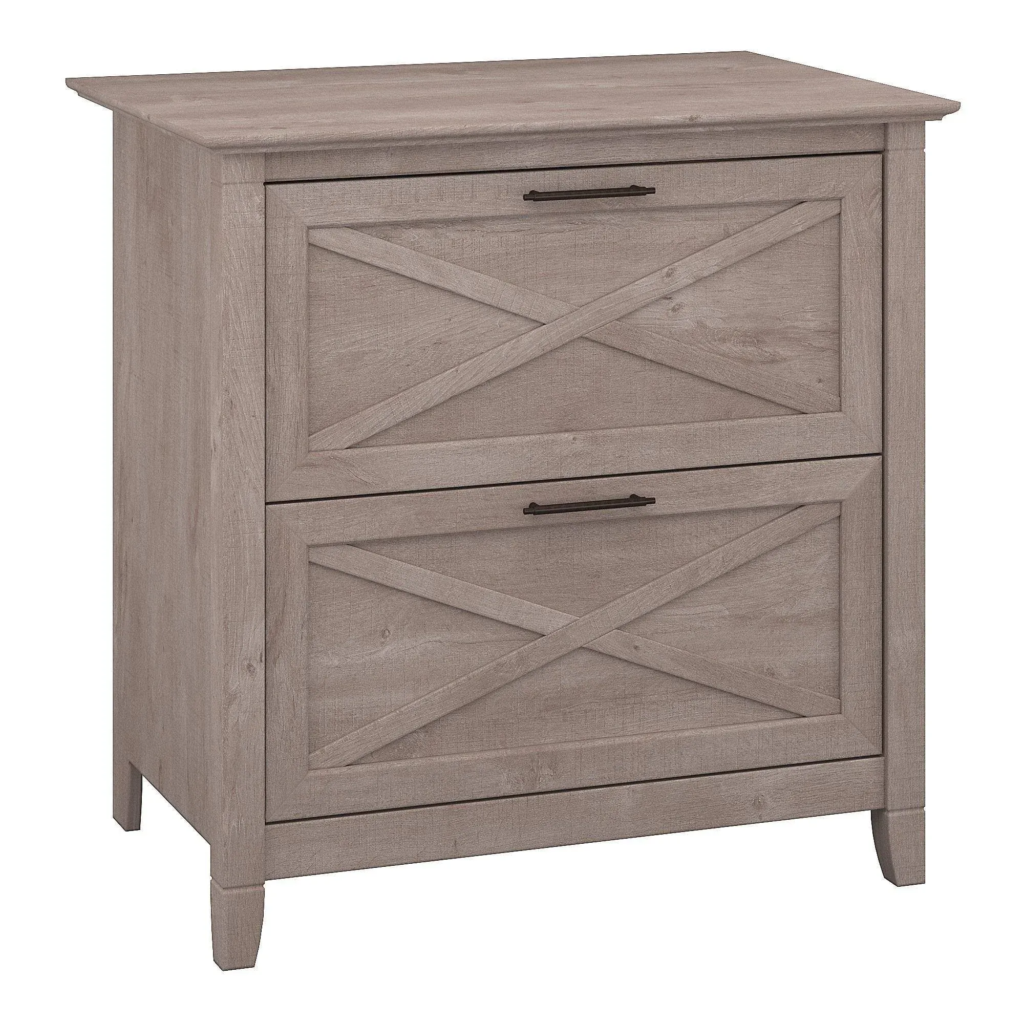 Bush Furniture Key West 2 Drawer Lateral File Cabinet Washed Gray