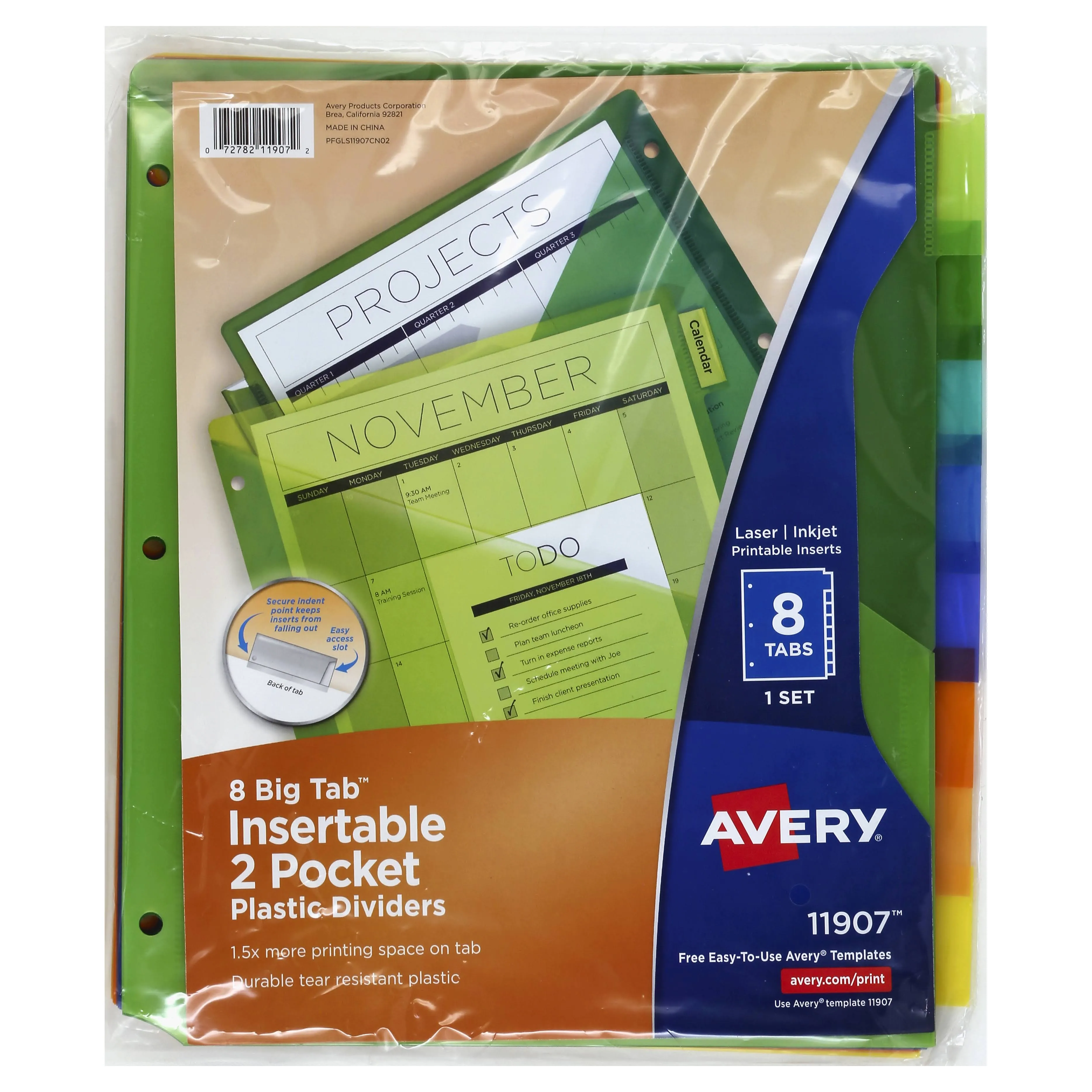 Avery Insertable Big Tab Plastic Pocket Dividers