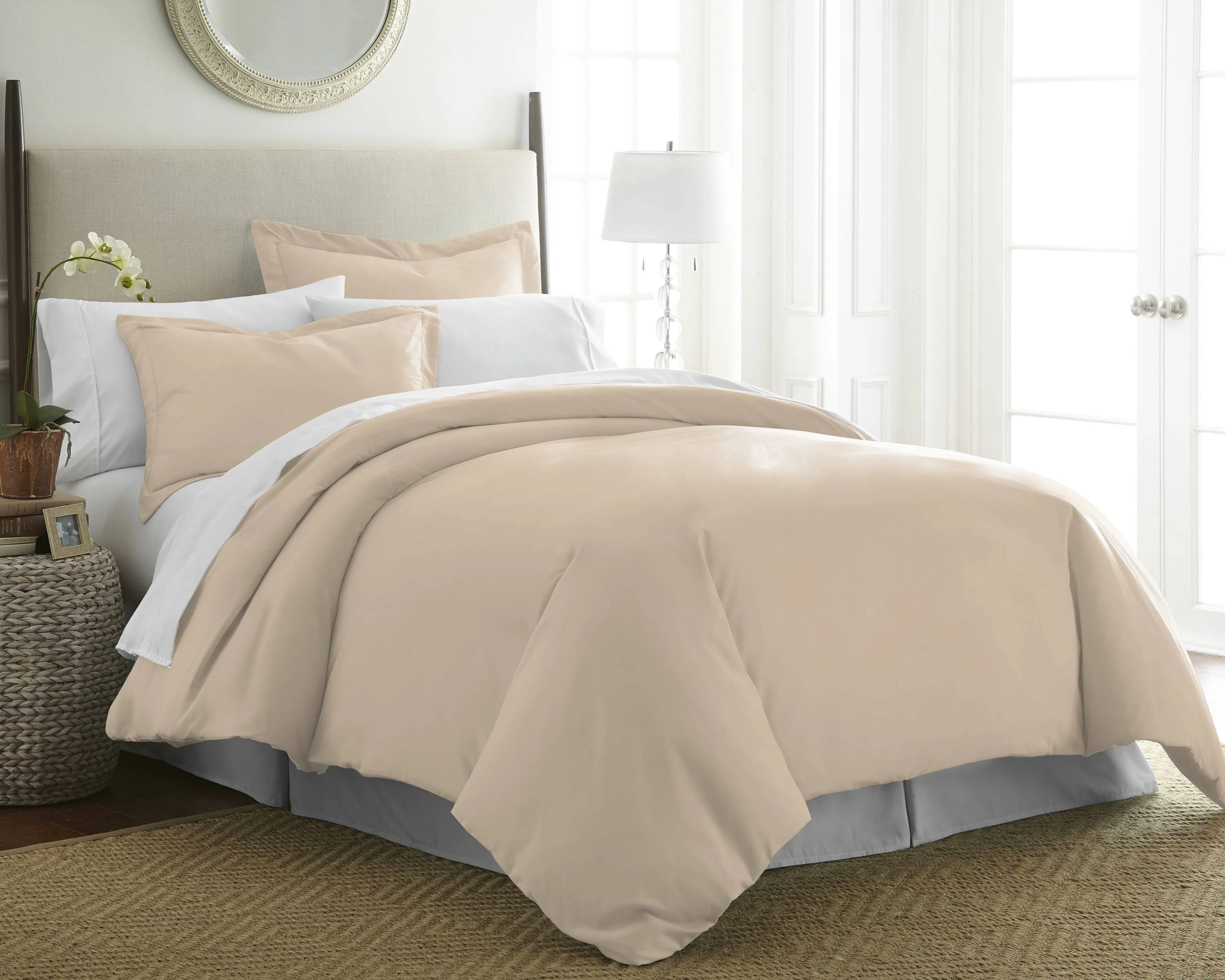 Pointehaven 525 Thread Count Duvet Cover Set, Full/Queen - Champagne