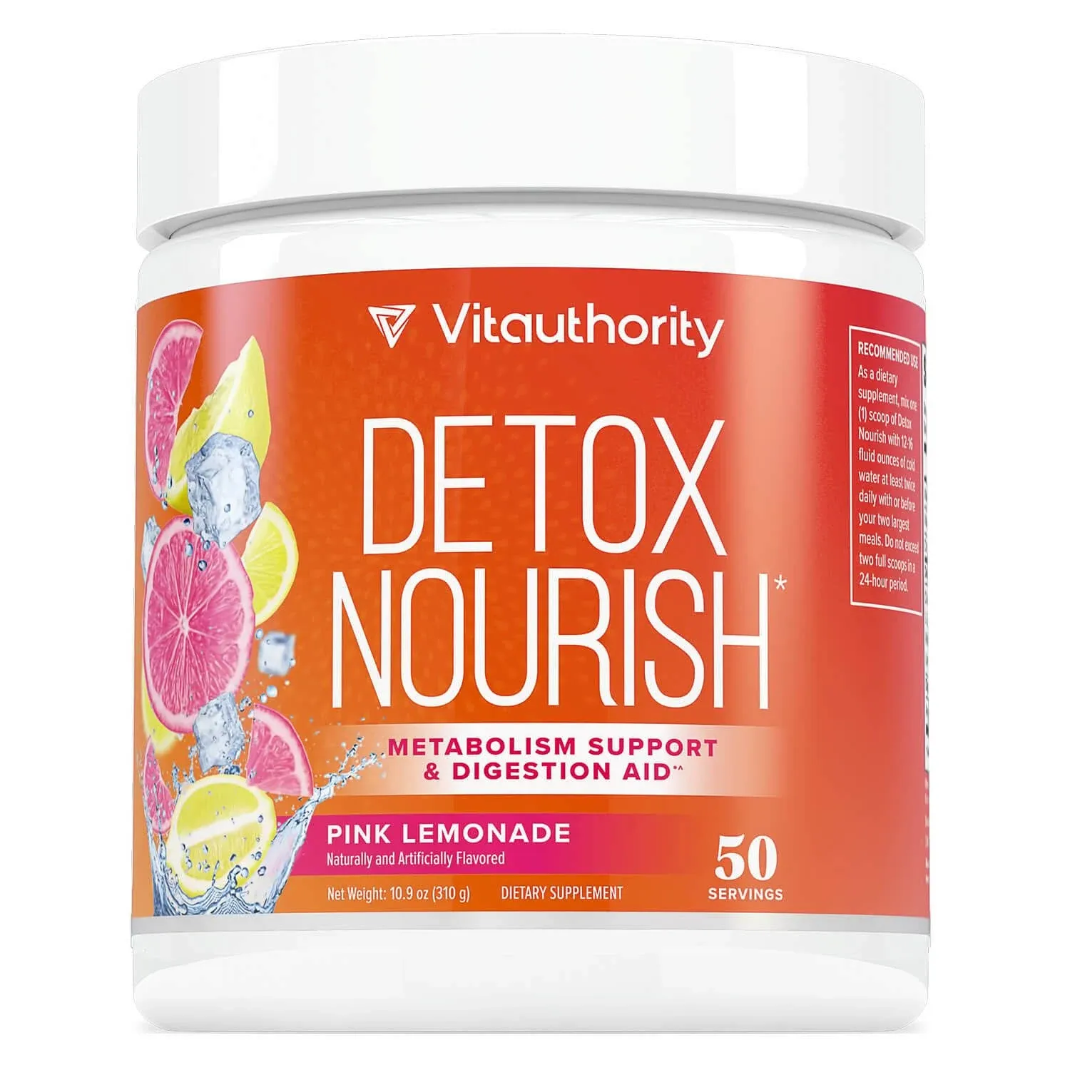 Vitauthority, Weight Loss Detox Nourish & Digestion Aid, Natural Pink Lemonade