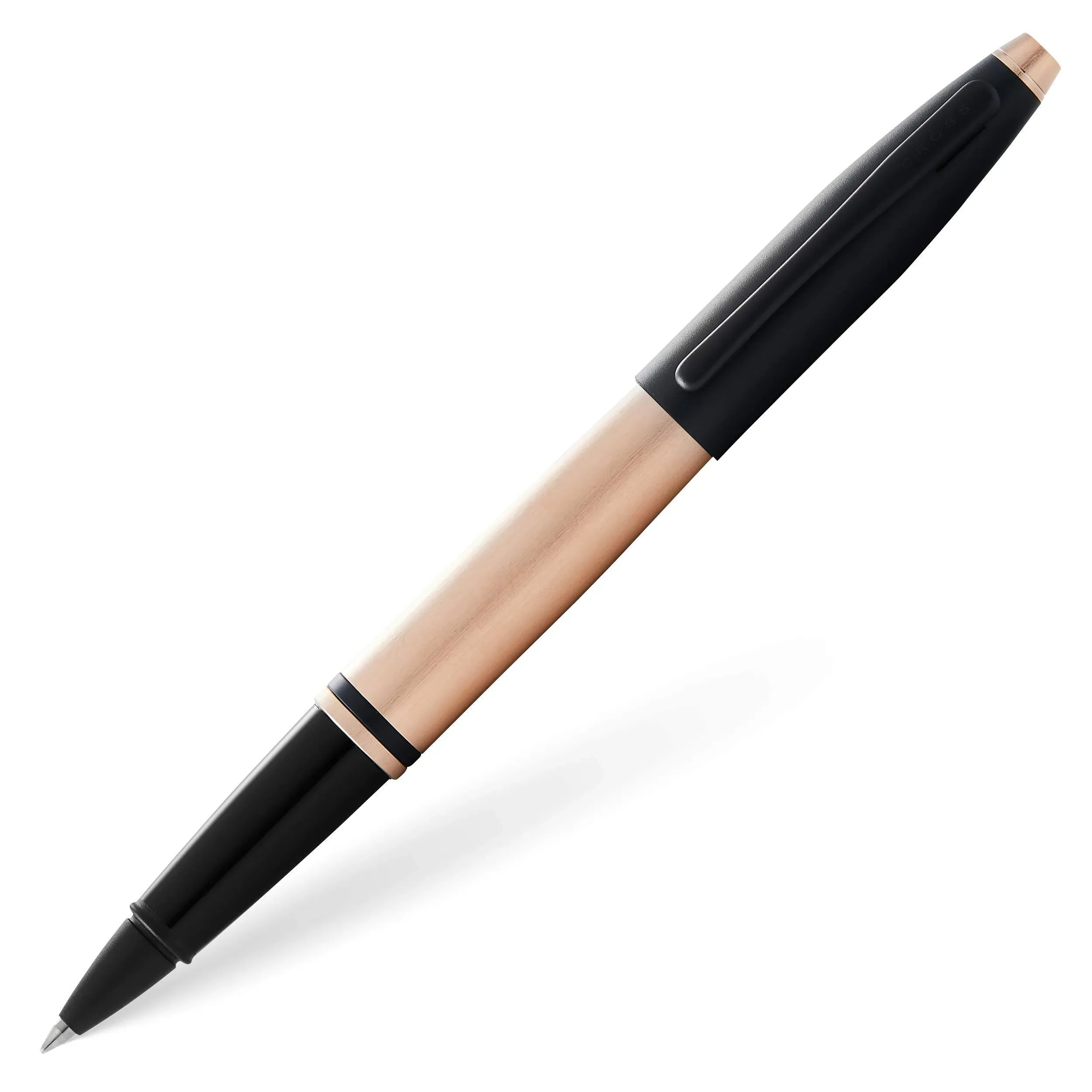 Cross Calais Brushed Rose Gold Plate and Black Lacquer Rollerball Pen