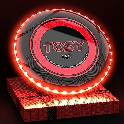 TOSY Flying Disc - 16 Million Color RGB or 36 or 360 LEDs, Extremely Bright, Smart Modes, Auto Light Up, Rechargeable, Perfect Birthday & Camping Gift for Men/Boys/Teens/Kids, 175g frisbees