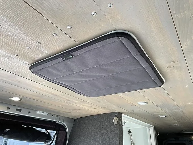 VanEssential Magnetic Insulated Roof Vent Sun Cover for Maxxair Fan Fantastic Fan Charcoal Gray