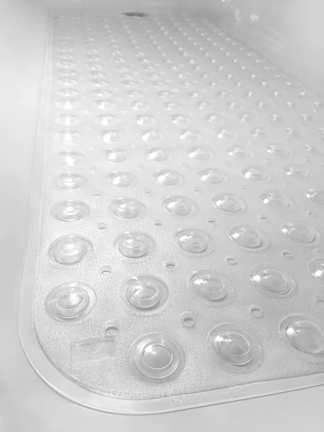 Extra-Long Non-Slip Bathtub & Shower Mat 39”x16” (Smooth/Non-Textured Tubs Only) Safe, Clean, Machine-Washable, Superior Grip&Drainage, Vinyl, Transparent Clear