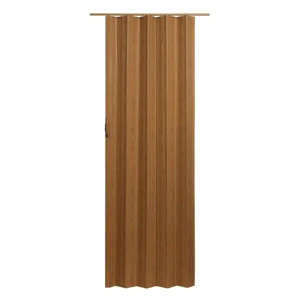 Spectrum Via 48-in x 80-in Reversible/Universal Handing Oak Vinyl Accordion Door (Hardware Included) in Brown | VS4880K