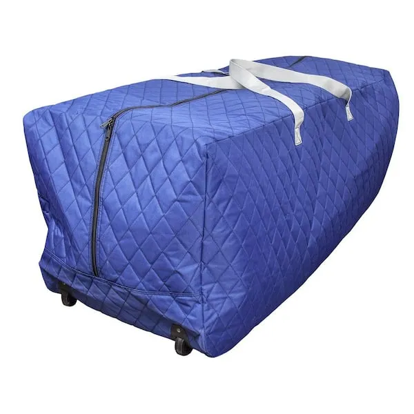 Quilted Wheeled Storage Bag (100 Gallon, Blue), Storage for Outdoor Patio, Garage Storage, Bedroom Storage, Closet Storage, and Moving Bags. Cushion Storage Bag, Holiday and Christmas Storage