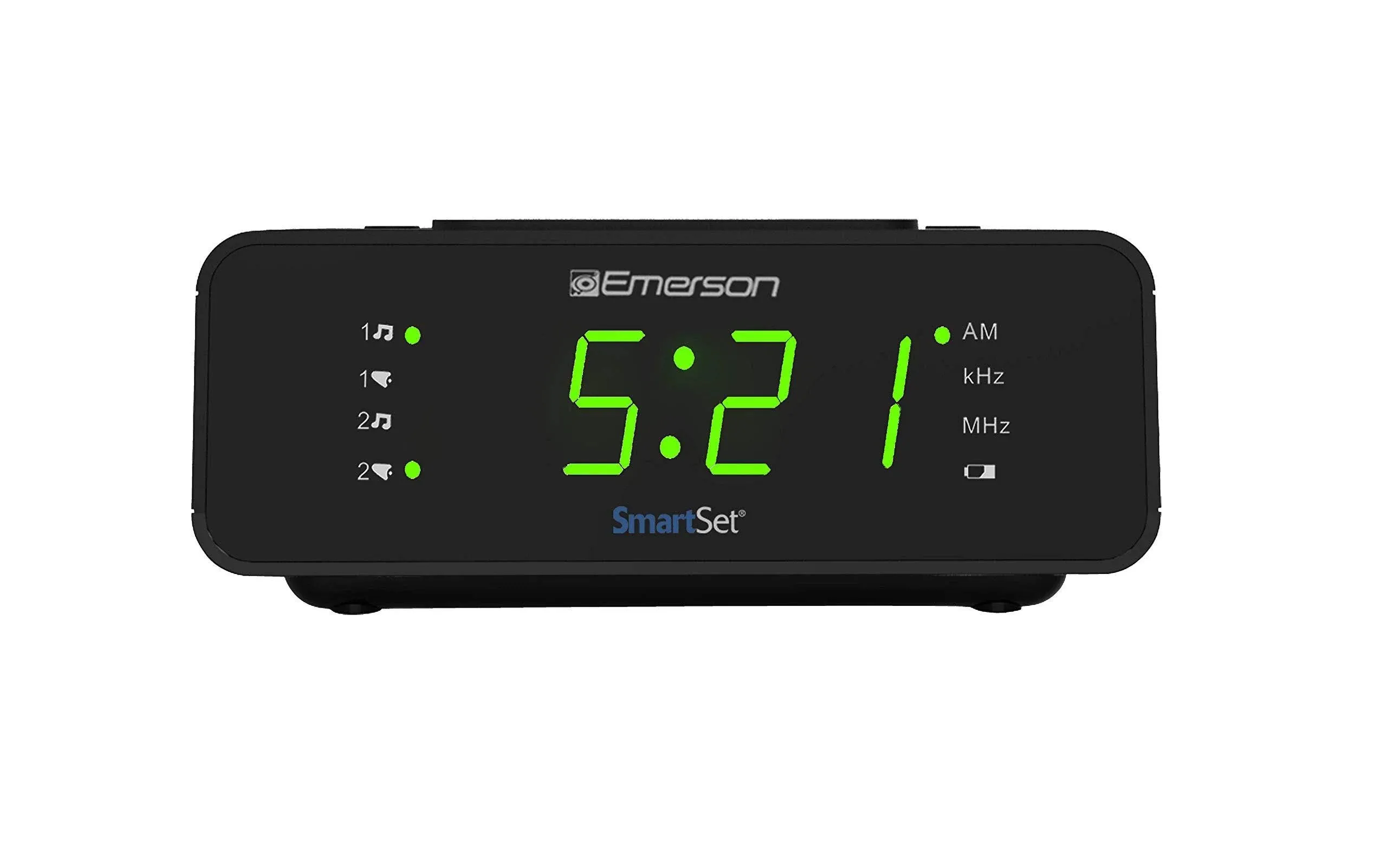 Emerson SmartSet Dual Alarm Clock Radio with AM/FM Radio, Dimmer, Sleep Timer and .9" LED Display, CKS1900