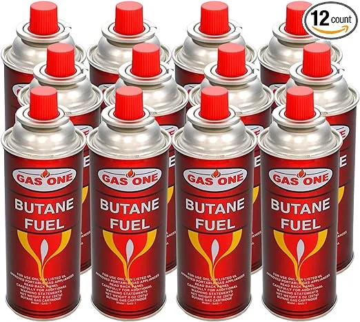 12 Butane Fuel GasOne Canisters for Portable Camping Stoves