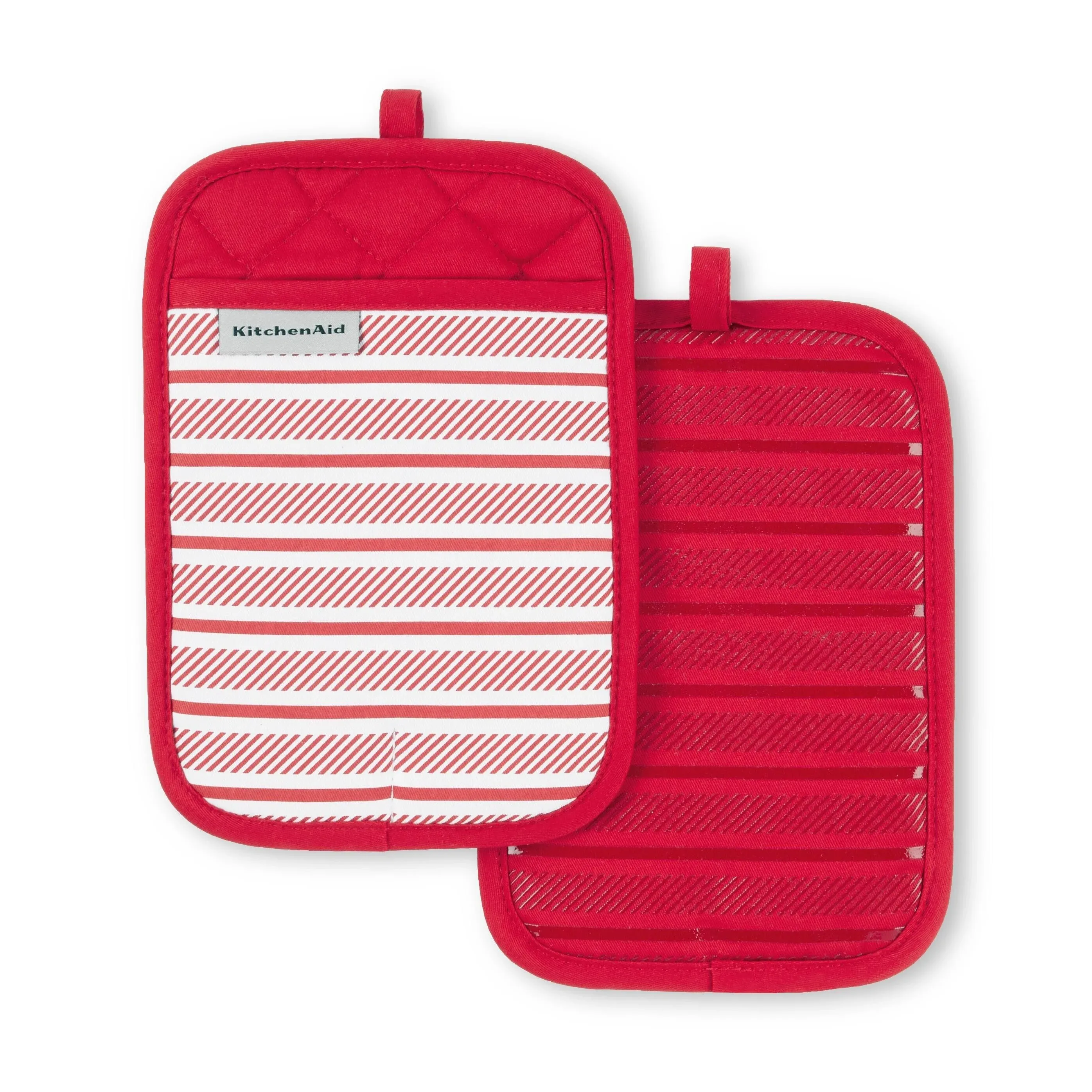 KitchenAid Albany Pot Holder 2-Pack Set, Passion Red, 7"x10"