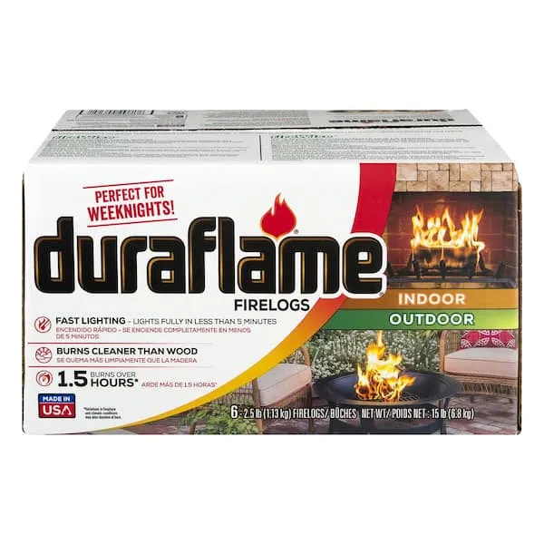 Duraflame 2.5lb 1.5-hr Firelog, 6 pack (00625) , Brown