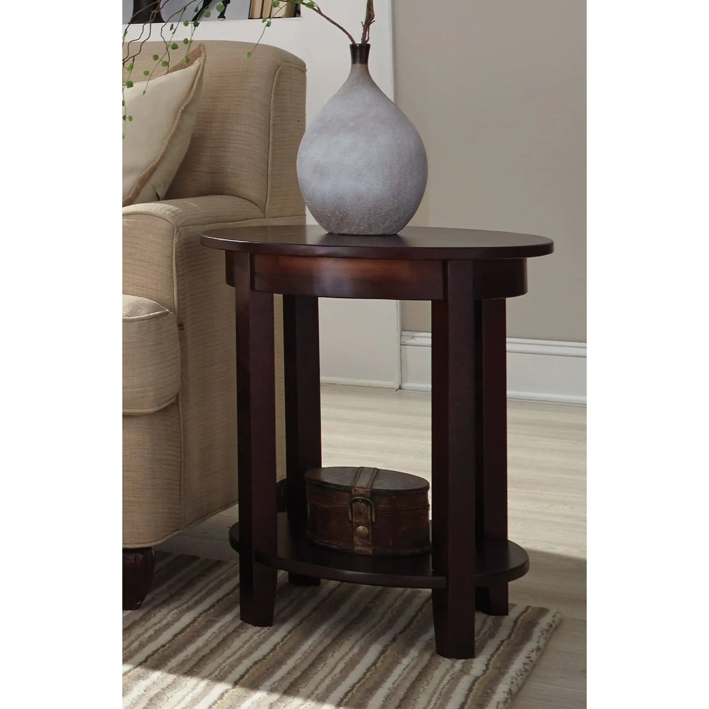 Alaterre Shaker Cottage Round Accent Table - Espresso