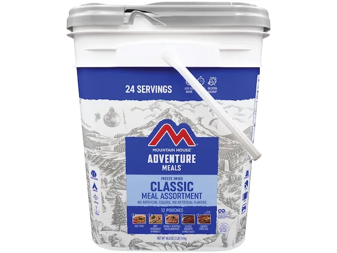 Mountain House Classic Bucket | Freeze Dried Backpacking & Camping Food | 24 Servings