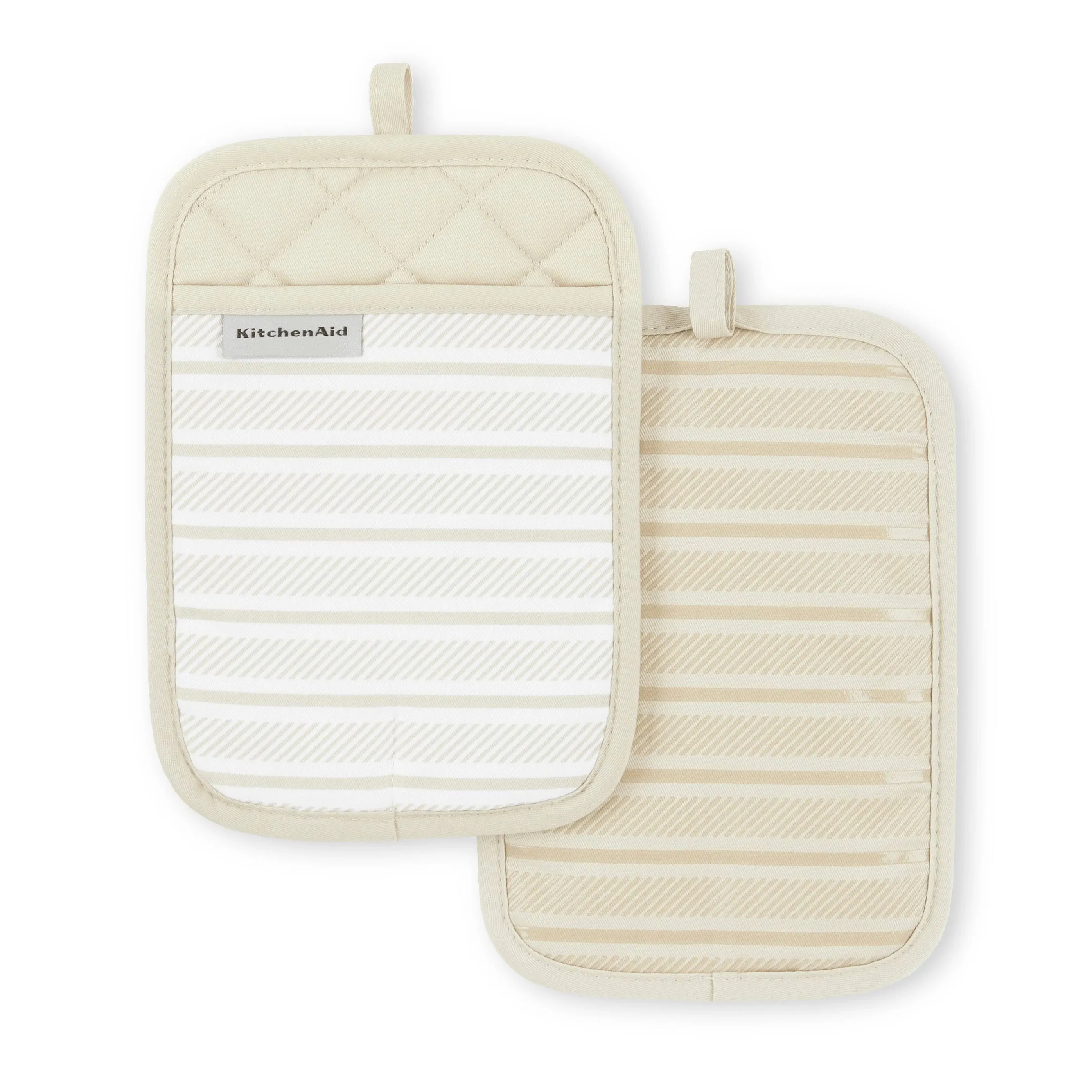 KitchenAid Albany Pot Holder 2-Pack Set, Milkshake, 7"x10"