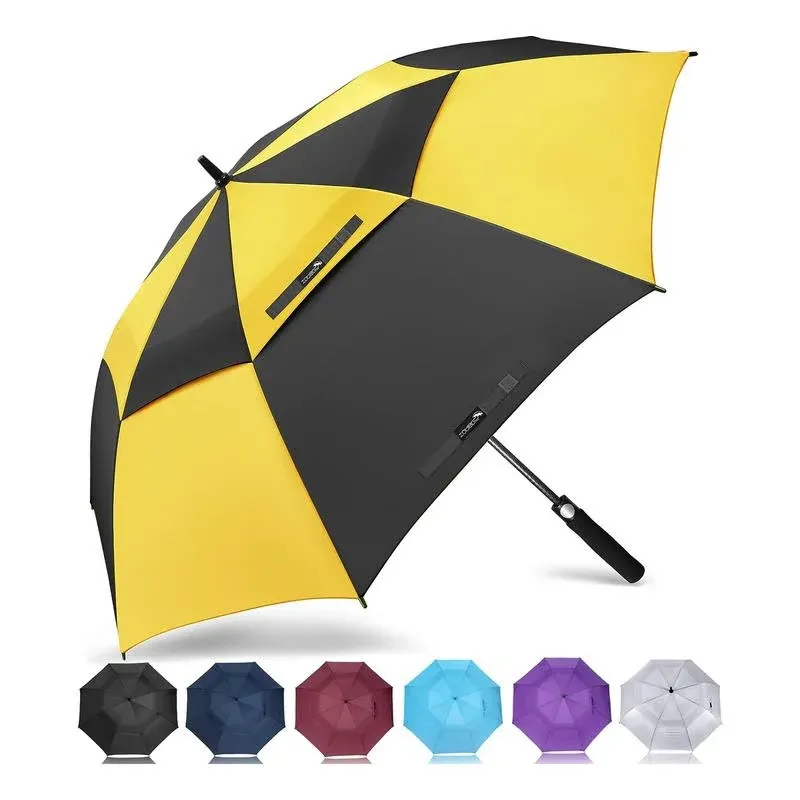 ZOMAKE Large Golf Umbrella 68 inch - Double Canopy Vented Golf Umbrellas for Rain Windproof Automatic Open Golf Push Cart Umbrella Oversize Stick