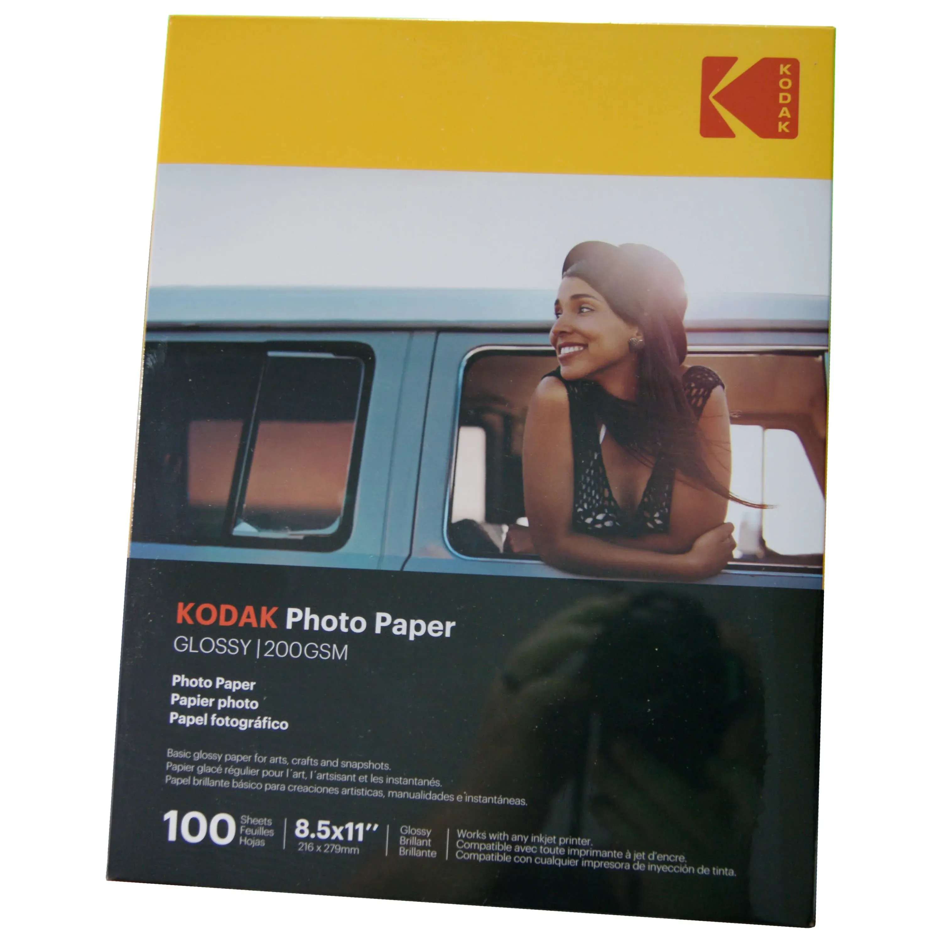 Kodak Photo Paper, 8 mil, 8.5 x 11, Glossy White, 100/Pack