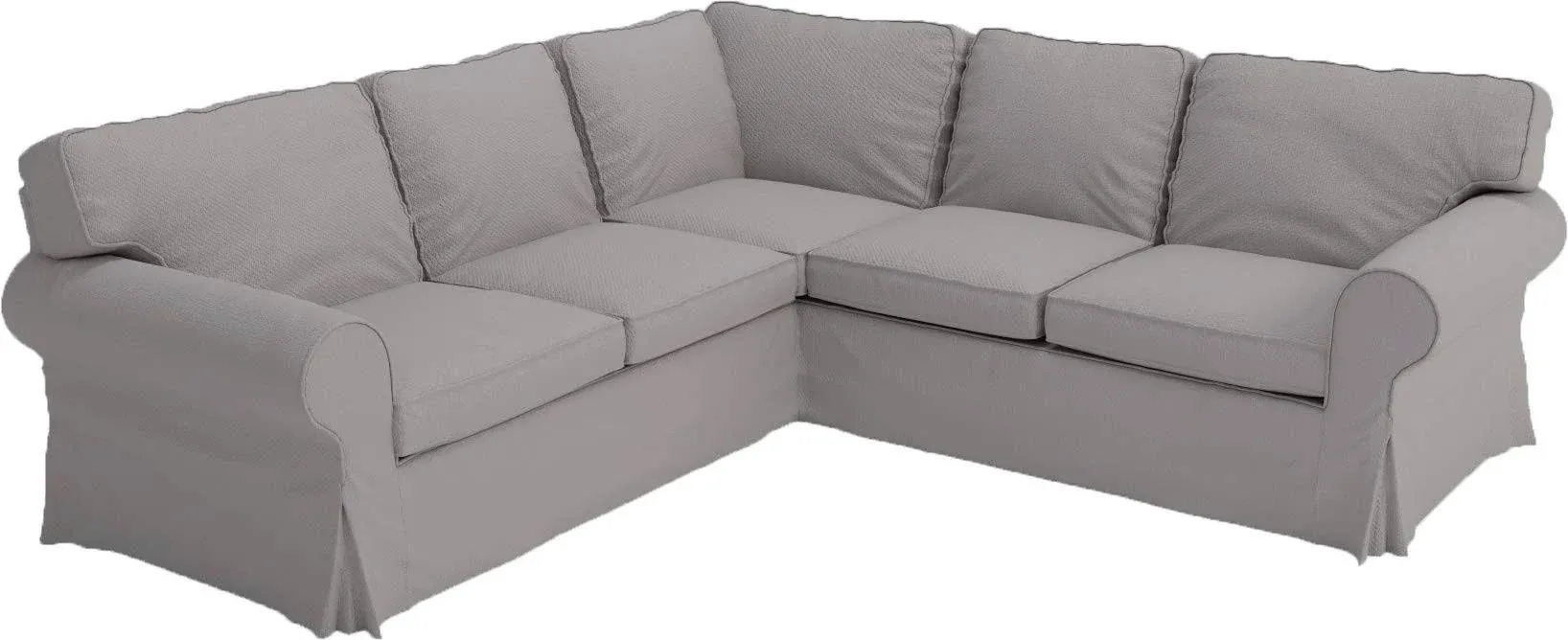 Cover Only! Cotton Ektorp 2 2 Sofa Replacement Cover Compatible with IKEA Ektorp Corner Or Sectional Sofa Slipcover (Lighter Dense Gray)