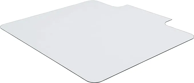 Lorell® 45" x 53" Glass Chair Mat With Lip, Clear