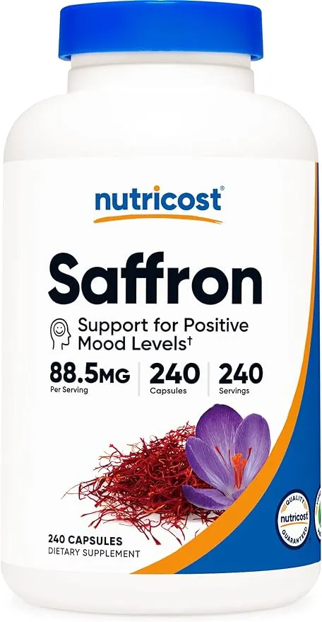 Nutricost Saffron Extract 88.5mg, 240 Capsules - Veggie Caps, Non-GMO, Gluten Free