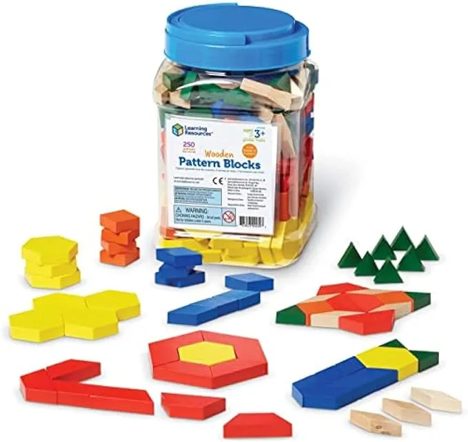 Learning Resources Wooden Pattern Blocks, Early Math Concepts, Set of 250, Ages 3+Learning Resources Wooden Pattern Blocks, Early Math Concepts, Set of 250, Ages 3+